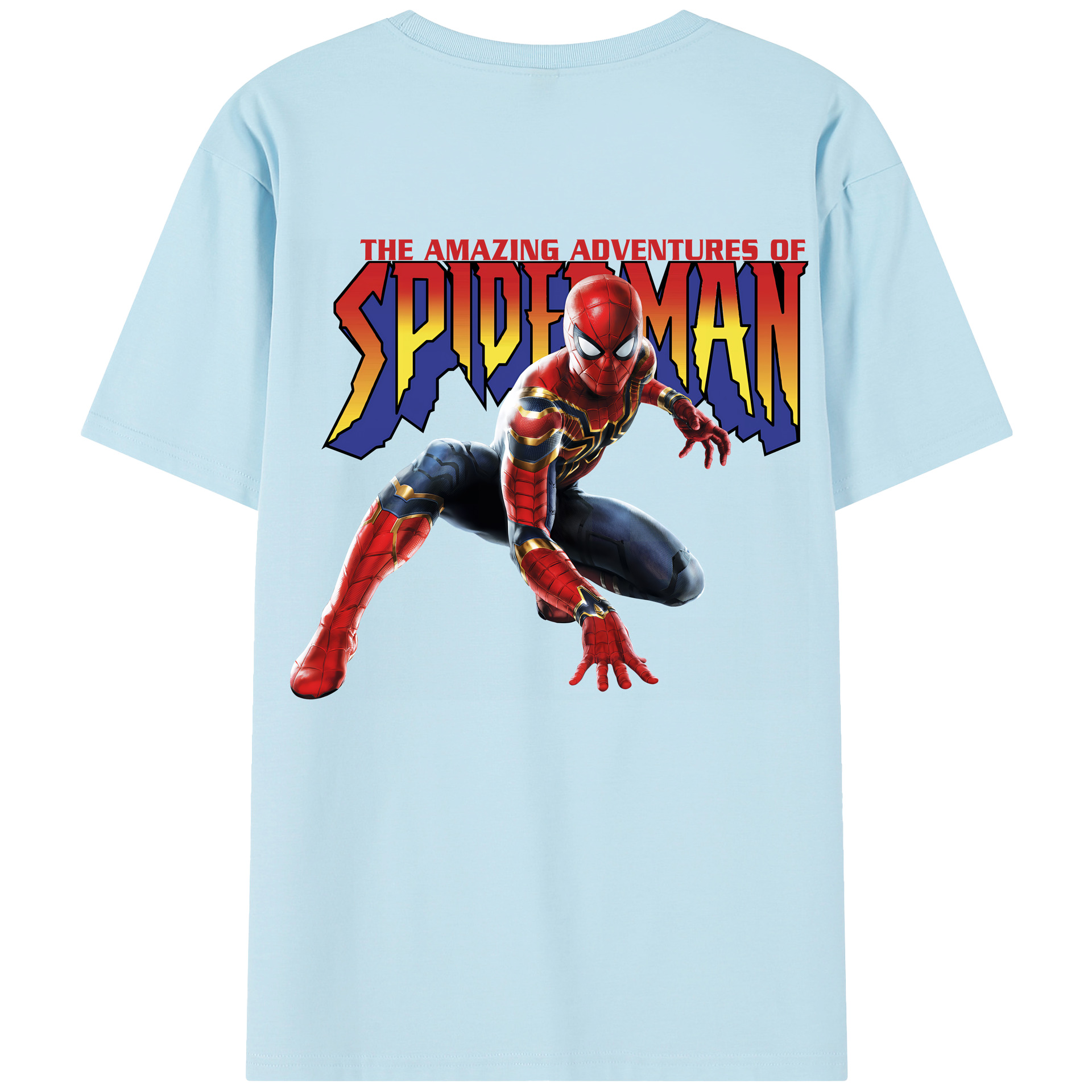（画像用） Spider Man スパイダーマン 綿100％半袖Tシャツ（背面プリント）
